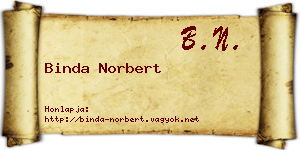 Binda Norbert névjegykártya