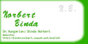 norbert binda business card